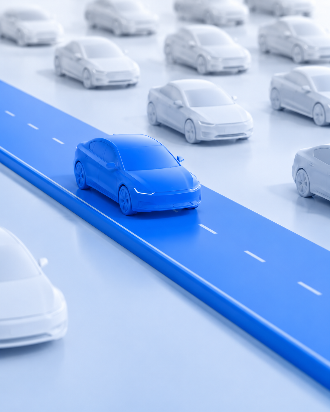 Car moving through the city - Akrid ride-hailing and urban mobility app